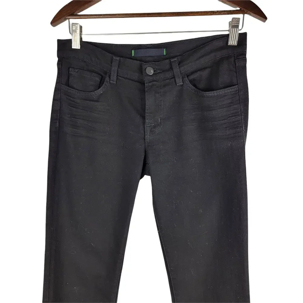 J Brand Jett Cigarette Leg Jeans Black Straight Leg Cotton Size 27 - Picture 3 of 7
